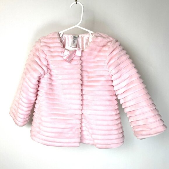 Little Me Faux Fur Jacket in Pale Pink Size 3T - Picture 1 of 4